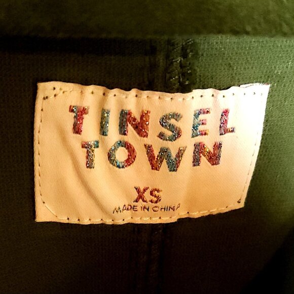 Tinsel Town Womens Green Corduroy Overall Dress XS - Picture 4 of 6